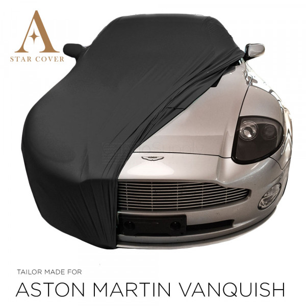 Aston Martin Vanquish Volante Indoor Autoabdeckung - Spiegeltaschen - Schwarz