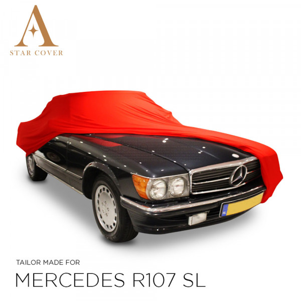 Mercedes-Benz R107 SL Indoor Autoabdeckung - Maßgeschneidert - Rot