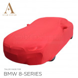 BMW 8 Reihe Cabrio G14 - Autoabdeckung - Spiegeltaschen - Rot
