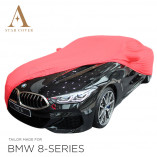 BMW 8 Reihe Cabrio G14 - Autoabdeckung - Spiegeltaschen - Rot