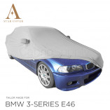 BMW 3'er Cabrio E46 Indoor Autoabdeckung - Spiegeltaschen - Silber