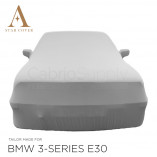 BMW 3'er Cabrio E30 Indoor Autoabdeckung - Spiegeltaschen - Silber