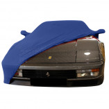 Ferrari Testarossa Autoabdeckung Blau mit Spiegeltaschen