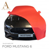 Ford Mustang VI Cabrio - Autoabdeckung - Spiegeltaschen - Rot