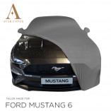 Ford Mustang VI Cabrio Indoor Autoabdeckung - Spiegeltaschen - Grau
