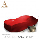 Ford Mustang I 1964-1967 Indoor Autoabdeckung Rot mit Emblem 