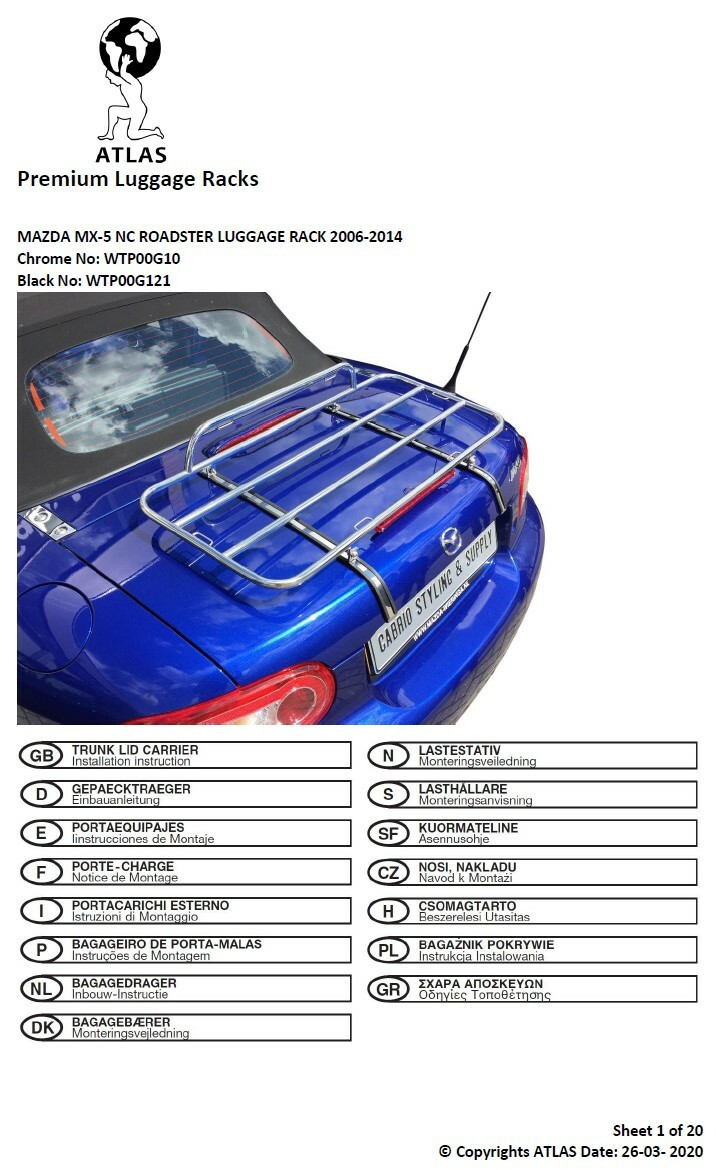 Cabrio-Verdeckschutzabdeckung passend für Mazda MX-5 NC